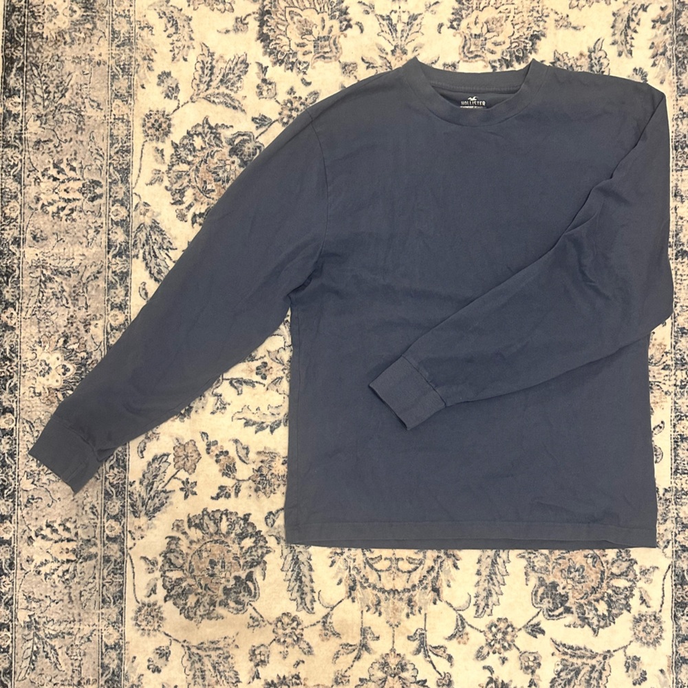 Hollister Men’s Navy Long Sleeve Heavyweight Tee Sz L